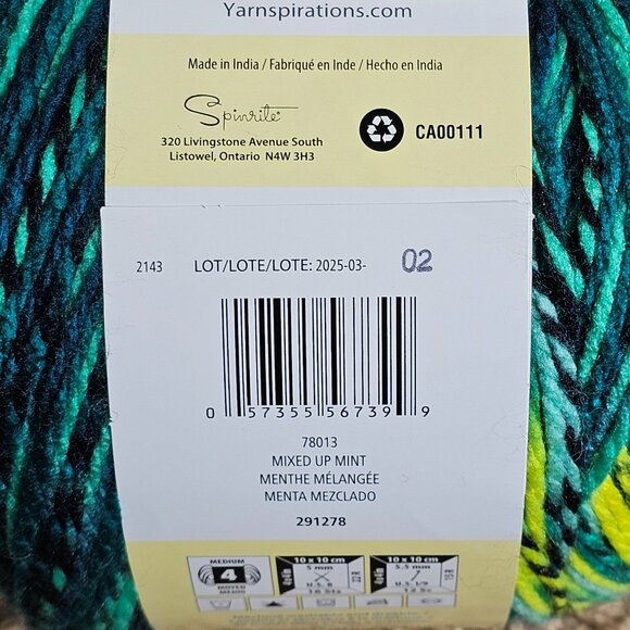 Lot of 2 Caron Smash Cakes Yarn 432 Yds Each Candyland & Mixed Up Mint Worsted - Picture 4 of 5